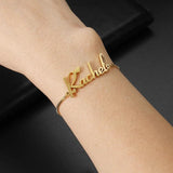 Name Bracelet Women Kids Stainless Steel Adjustable Stretch