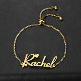 Name Bracelet Women Kids Stainless Steel Adjustable Stretch