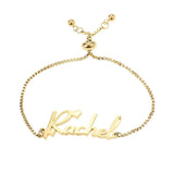 Name Bracelet Women Kids Stainless Steel Adjustable Stretch