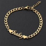 Custom Stainless Steel Name Bracelet with Cuban Chain
