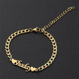 Custom Stainless Steel Name Bracelet with Cuban Chain
