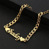 Custom Stainless Steel Name Bracelet with Cuban Chain