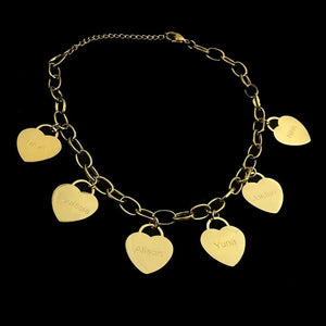 Personalized Love Heart Nameplate Bracelet Stainless Steel