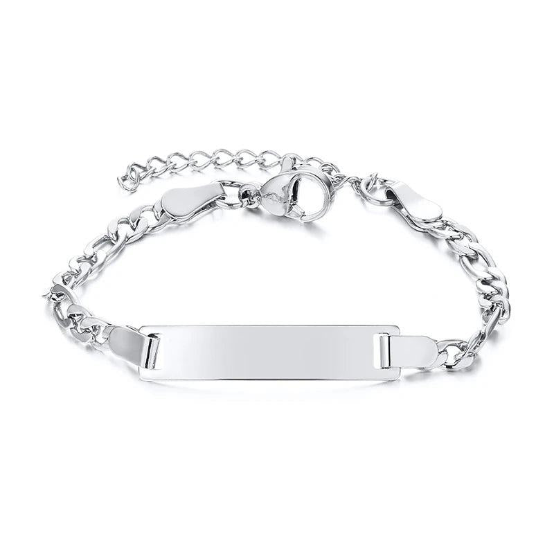 Baby Name Bracelet Stainless Steel Carousel Toddler Adjustable Chain Bracelets