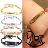 Baby Name Bracelet Stainless Steel Carousel Toddler Adjustable Chain Bracelets