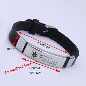 Heart Disease & Diabetes Patients Medical ID Bracelet
