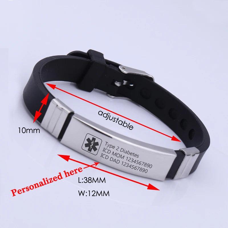 Heart Disease & Diabetes Patients Medical ID Bracelet