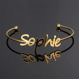 Custom Name Nameplate Cuff Bracelet Stainless Steel Jewelry