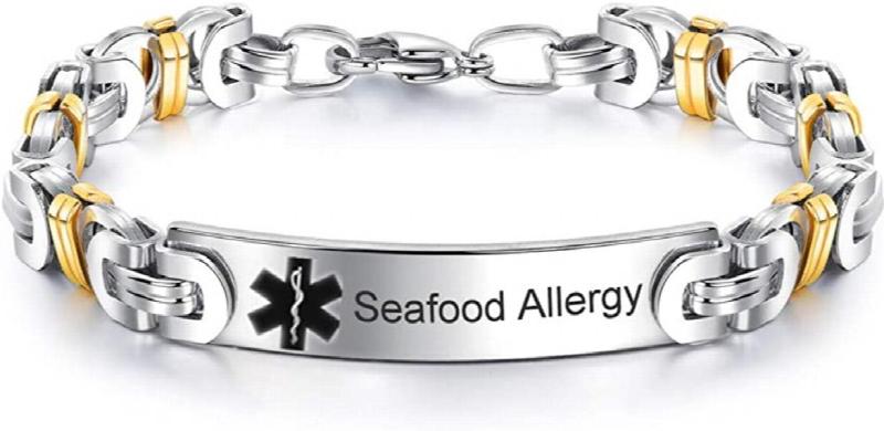Personalized Medical Alert Bracelet Allergy Disease ID Emergency Life Saving