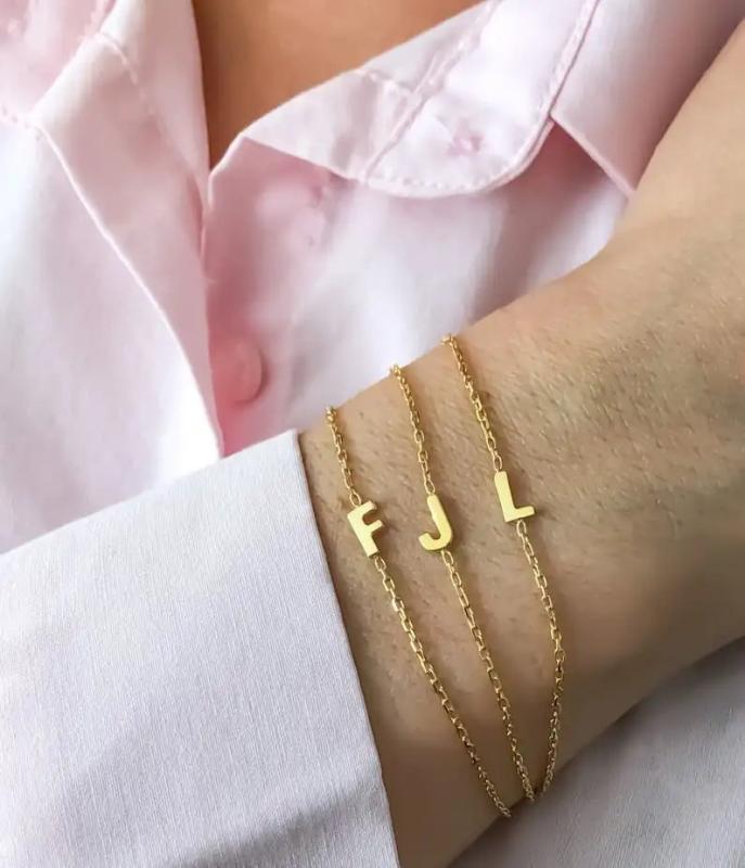 Personalized Letter Bracelets For Women Wedding Jewelry Stainless Steel