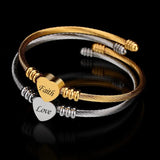 Treebud QR Code Heart Charm Bracelet Engrave Name Cuff Bangle