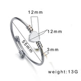 Treebud QR Code Heart Charm Bracelet Engrave Name Cuff Bangle