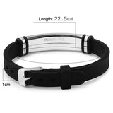 Adjustable ID Band Bracelet for Men Kids Personalize Jewelry