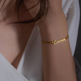 Personalized Name Bracelet Cuban Chain Bangle for Women