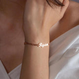 Personalized Name Bracelet Cuban Chain Bangle for Women