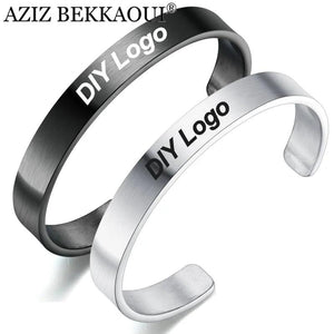 Customizable Stainless Steel Bracelet for Women with Engraving
