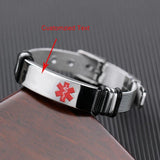 Personalized Stainless Steel Medical Alert ID Band Bracelet