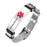 Personalized Stainless Steel Medical Alert ID Band Bracelet