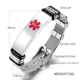 Personalized Stainless Steel Medical Alert ID Band Bracelet