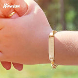 Personalized Baby Bracelet Stainless Steel ID Letter Kids Jewelry