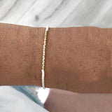 Red Gold Glass Beads Bracelet Women's Friendship Bangle Jewelry