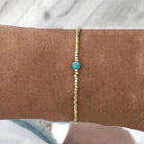 Red Gold Glass Beads Bracelet Women's Friendship Bangle Jewelry