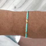 Red Gold Glass Beads Bracelet Women's Friendship Bangle Jewelry