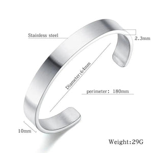 Stainless Steel Engraved Bracelet Rose Gold/Silver Bangle