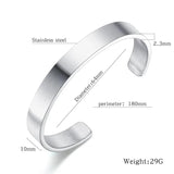 Stainless Steel Engraved Bracelet Rose Gold/Silver Bangle