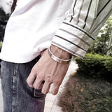 Stainless Steel Engraved Bracelet Rose Gold/Silver Bangle