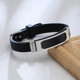 12mm Stainless Steel ID Bangle with Adjustable Silicone Band