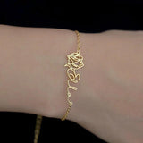 Stainless Steel Birth Flower Name Bracelet Personalized Bangle Gift