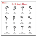 Stainless Steel Birth Flower Name Bracelet Personalized Bangle Gift