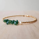 Gold Rice Beads Bracelet with Natural Stone Embellishment
