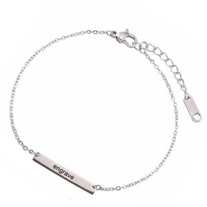 Personalized Engraved Name Bracelet Stainless Steel Laser Bangle Jewelry