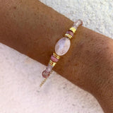 Strawberry Quartz Labradorite Bracelet Friendship Bangle