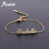 Fishhook Name Bracelet for Kids, Personalized Stainless Steel Bangle Jewelry