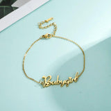 Fishhook Name Bracelet for Kids, Personalized Stainless Steel Bangle Jewelry