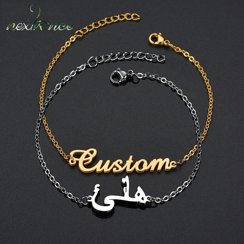 Arabic Name Bracelet Stainless Steel Personalized ID Gift