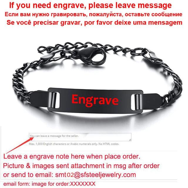 Personalized Chain Bracelet Name Engraved for Women