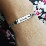 Personalized Chain Bracelet Name Engraved for Women