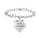 Personalized Heart Bracelet Photo Locket Adjustable Family Gift