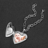 Personalized Heart Bracelet Photo Locket Adjustable Family Gift