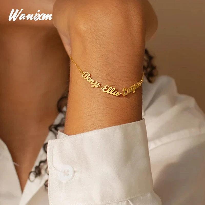 Personalized Name Bracelet for Women Stainless Steel