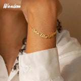 Personalized Name Bracelet for Women Stainless Steel