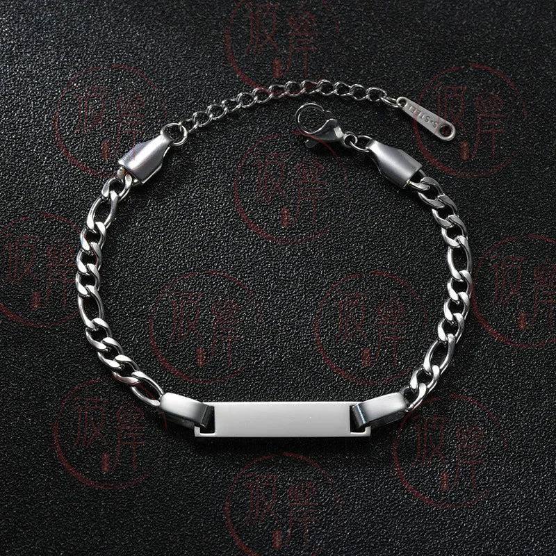 Custom Kids Stainless Steel Name Bracelet Cuban Chain Jewelry Boys Girls