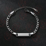 Custom Kids Stainless Steel Name Bracelet Cuban Chain Jewelry Boys Girls