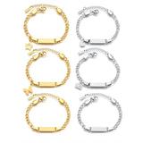 Custom Kids Stainless Steel Name Bracelet Cuban Chain Jewelry Boys Girls