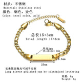 Custom Kids Stainless Steel Name Bracelet Cuban Chain Jewelry Boys Girls