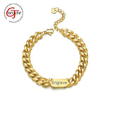 Personalized Stainless Steel Name Bracelet Adjustable Engraved Nameplate